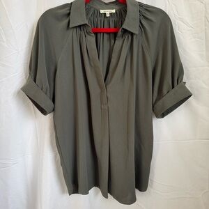 Max Studio Green Short Sleeve Relaxed Blouse